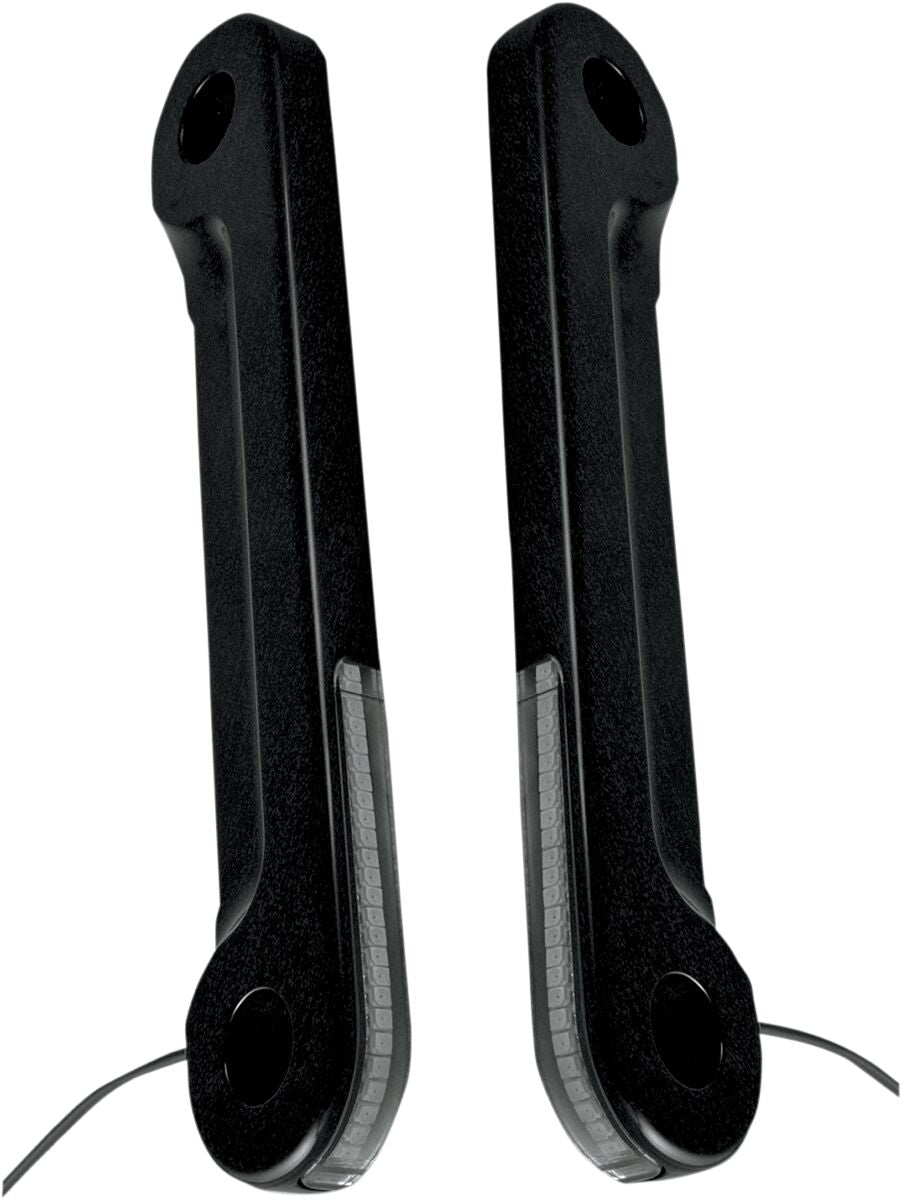 Alloy Art Light Turn Signal Fork Mounted, Black - 06-13 Street Glide Turn Signals Alloy Art