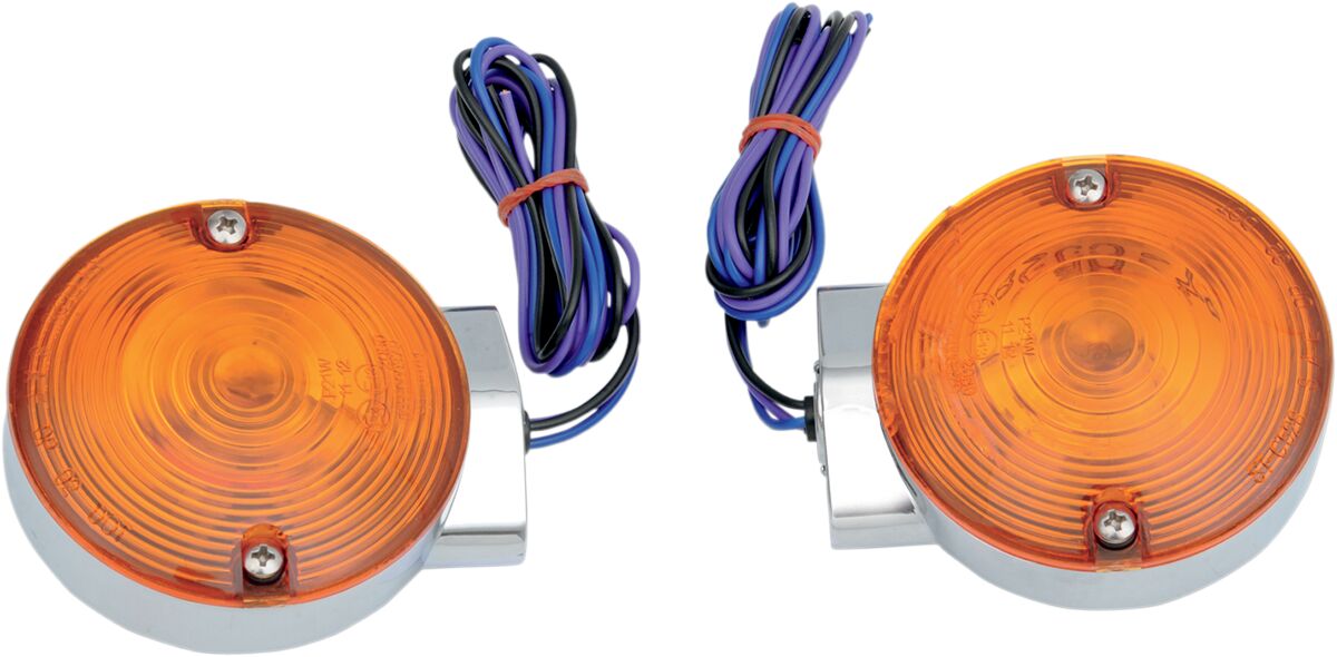 Drag Specialties Lights T/S Chr Frt Flt TURN SIGNAL GROUP Drag Specialties
