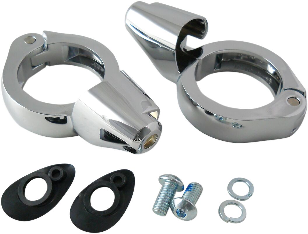 Drag Specialties Turn Signal Fork Clamps 49 Mm Chrome Turn Signals Drag Specialties