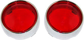 Bullet Bezel Turn Signal Adapters, Red Lens Chrome Turn Signals Accessories Custom Dynamics Default Title