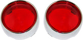 Custom Dynamics Bullet Bezel Turn Signal Adapters, Red Lens Chrome Turn Signals Custom Dynamics