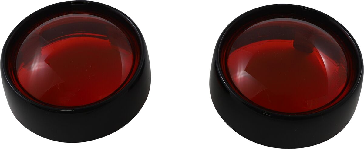 Custom Dynamics Bullet Bezel Turn Signal Adapters, Red Lens Gloss Black Turn Signals Custom Dynamics