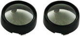 Custom Dynamics Bullet Bezel Turn Signal Adapters, Smoked Lens Gloss Black Turn Signals Custom Dynamics
