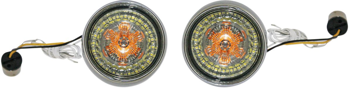 Custom Dynamics ProBEAM® Ringz Bullet Bezel LED Turn Signal, Smoked Chrome - Sportster & Dyna & Touring & Trike Turn Signals Custom Dynamics