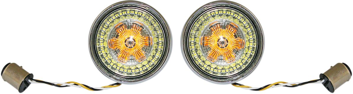 Custom Dynamics ProBEAM® Ringz Bullet Bezel LED Turn Signal, Smoked Chrome - Sportster & Dyna & Touring & Trike Turn Signals Custom Dynamics