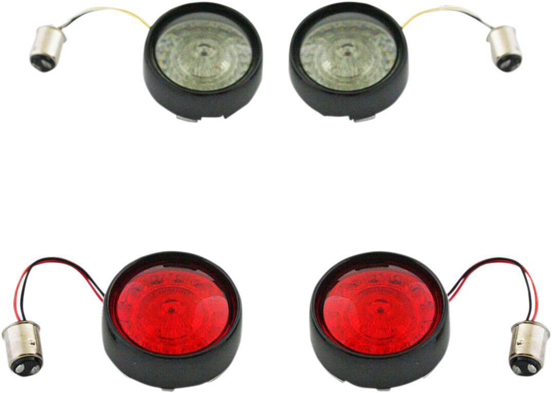 Custom Dynamics Bullet Bezel Front & Rear Turn Signal, Black - Sportster & Dyna & Softail & Touring Turn Signals Custom Dynamics