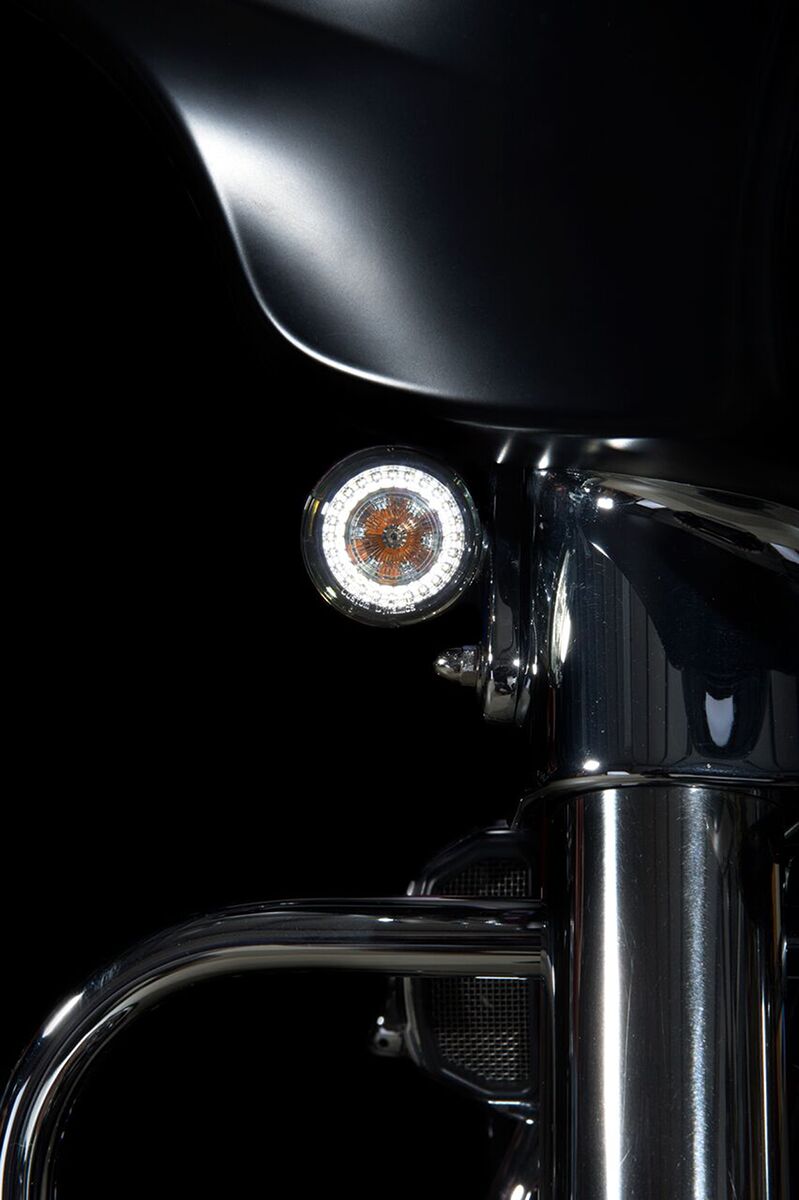 PROBeam JAE Amber White LED Turn Signals, Smoked Lens - 16-22 Touring & Trike CVO Turn Signals Custom Dynamics