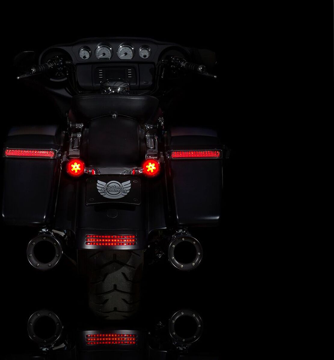 ProBeam CVO Red LED Turn Signals, Red Lenses - 18+ Softail & 16-17 FXSE CVO Turn Signals Custom Dynamics