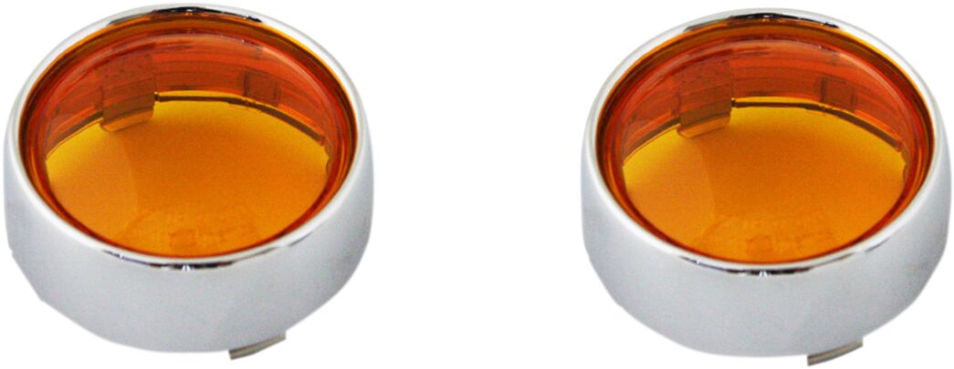 Custom Dynamics ProBeam Bullet Bezel Turn Signal Adapters, Chrome Amber Turn Signals Custom Dynamics