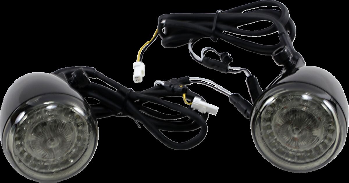 Custom Dynamics ProBeam® Amber/White Dynamic rings Front Turn Signals, Black - 15+ Indian Turn Signals Custom Dynamics