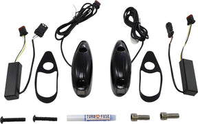 Custom Dynamics ProBeam® Front Amber/White Turn Signals, Gloss Black - 15+ Touring Turn Signals Custom Dynamics