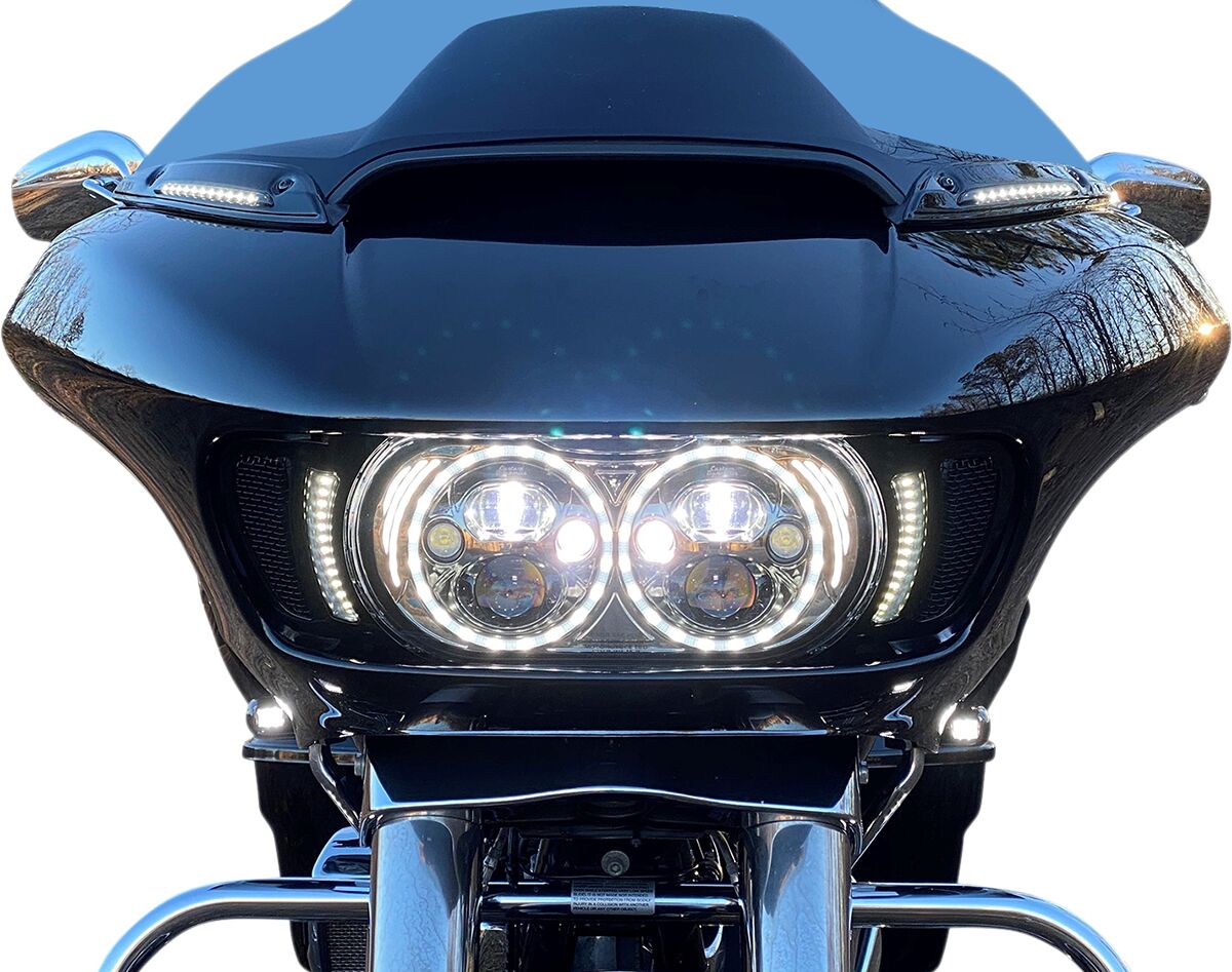 Custom Dynamics ProBeam® Front Amber/White Turn Signals, Gloss Black - 15+ Touring Turn Signals Custom Dynamics