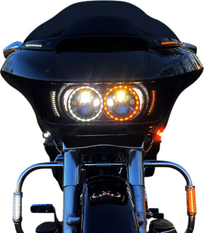 Custom Dynamics ProBeam® Front Amber/White Turn Signals, Gloss Black - 15+ Touring Turn Signals Custom Dynamics