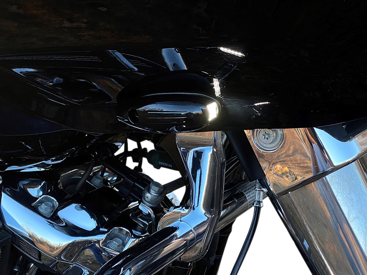Custom Dynamics ProBeam® Front Amber/White Turn Signals, Gloss Black - 15+ Touring Turn Signals Custom Dynamics