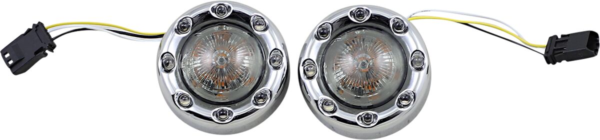 Custom Dynamics ProBeam® Front JAE Bullet Ringz, Chrome Smoked - 16-23 Touring & Trike CVO Turn Signals Custom Dynamics
