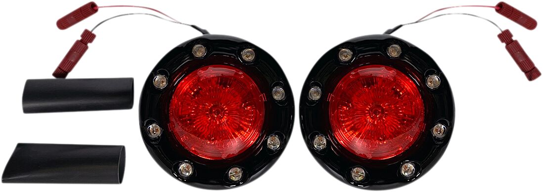 ProBeam® Bullet Ringz Rear LED Turn Signals, Black Red - 15+ Indian Turn Signals Custom Dynamics Default Title