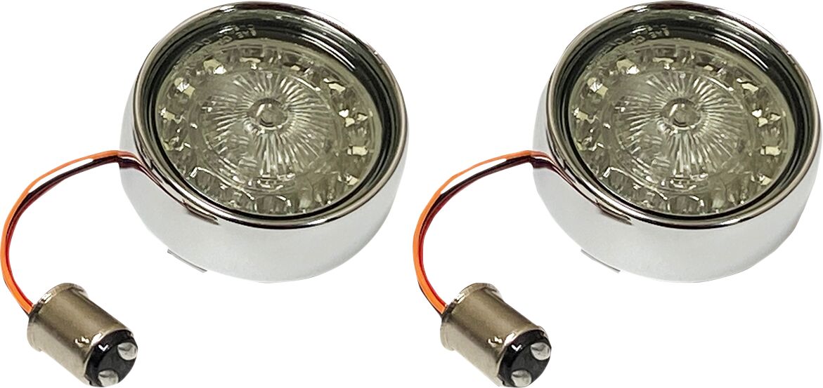 Custom Dynamics Turn Signal Insert, Chrome - 07+ Sportster & Dyna & Softail & Touring Turn Signals Custom Dynamics