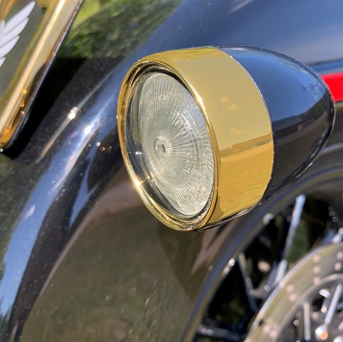 ProBeam Bullet Bezel Turn Signal Adapters, Gold Turn Signals Accessories Custom Dynamics