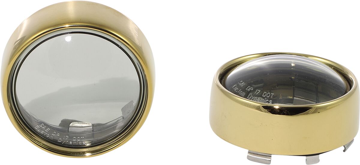 Custom Dynamics ProBeam Bullet Bezel Turn Signal Adapters, Gold Turn Signals Custom Dynamics