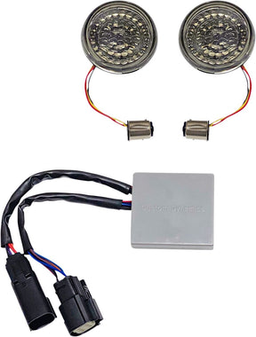 Smart LED 1157 Bullet Turn Signals With controller, Amber Red - 14+ Touring Turn Signals Custom Dynamics