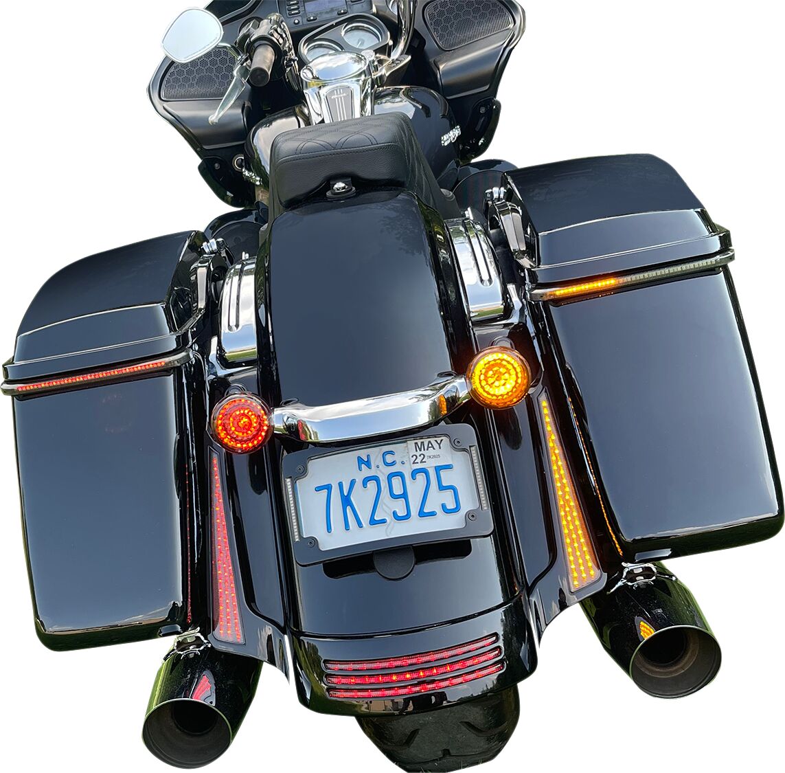 Smart LED 1157 Bullet Turn Signals With controller, Amber Red - 14+ Touring Turn Signals Custom Dynamics