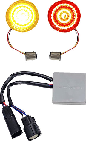 Custom Dynamics Smart LED 1157 Bullet Turn Signals With controller, Amber Red - 14+ Touring Turn Signals Custom Dynamics