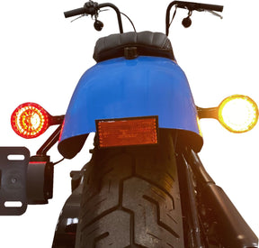 Smart LED 1157 Bullet Turn Signals With controller, Amber Red - 14-22 Sportster Turn Signals Custom Dynamics