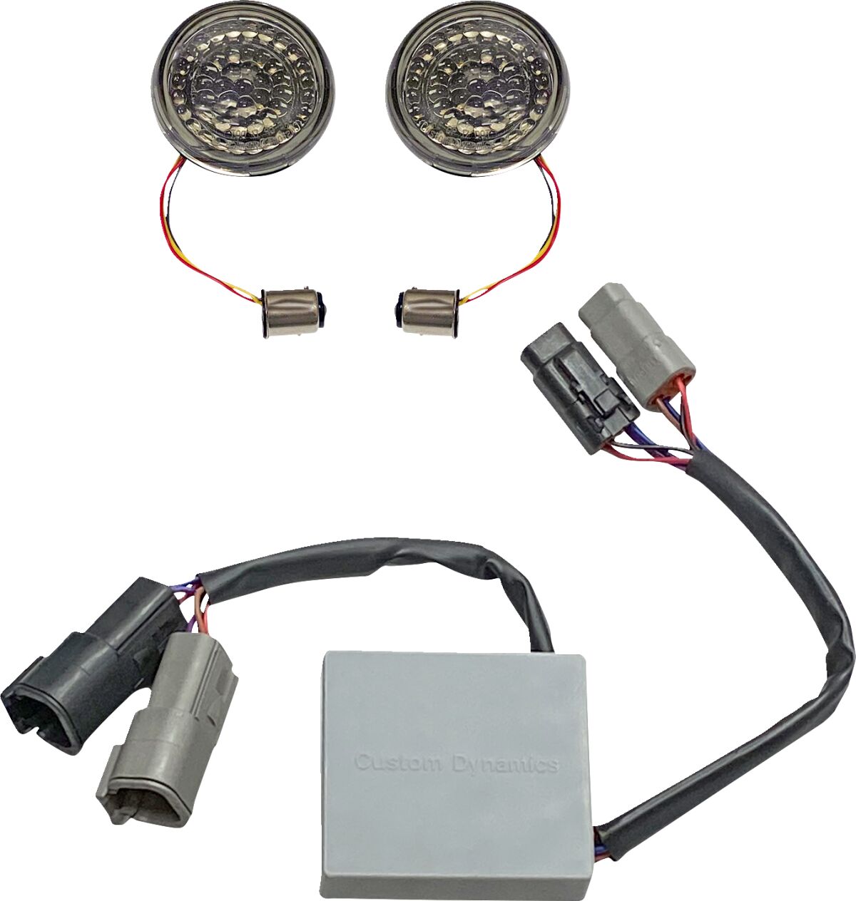 Smart LED 1157 Bullet Turn Signals With controller, Amber Red - 11-17 Softail Turn Signals Custom Dynamics