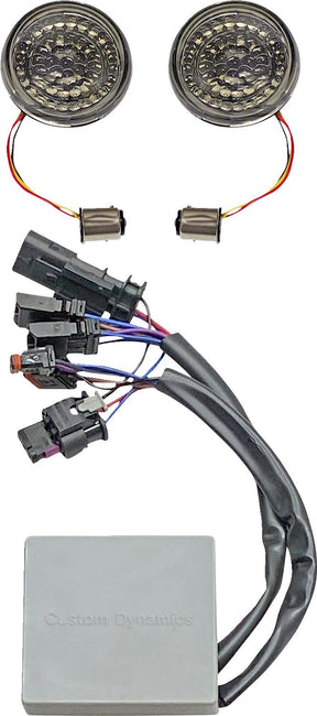 Smart LED 1157 Bullet Turn Signals With controller, Amber Red - 18+ Softail Turn Signals Custom Dynamics