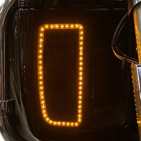 Amber Auxiliary LED Lower Fairing Inserts - 14+ Touring & Trike Turn Signals Custom Dynamics