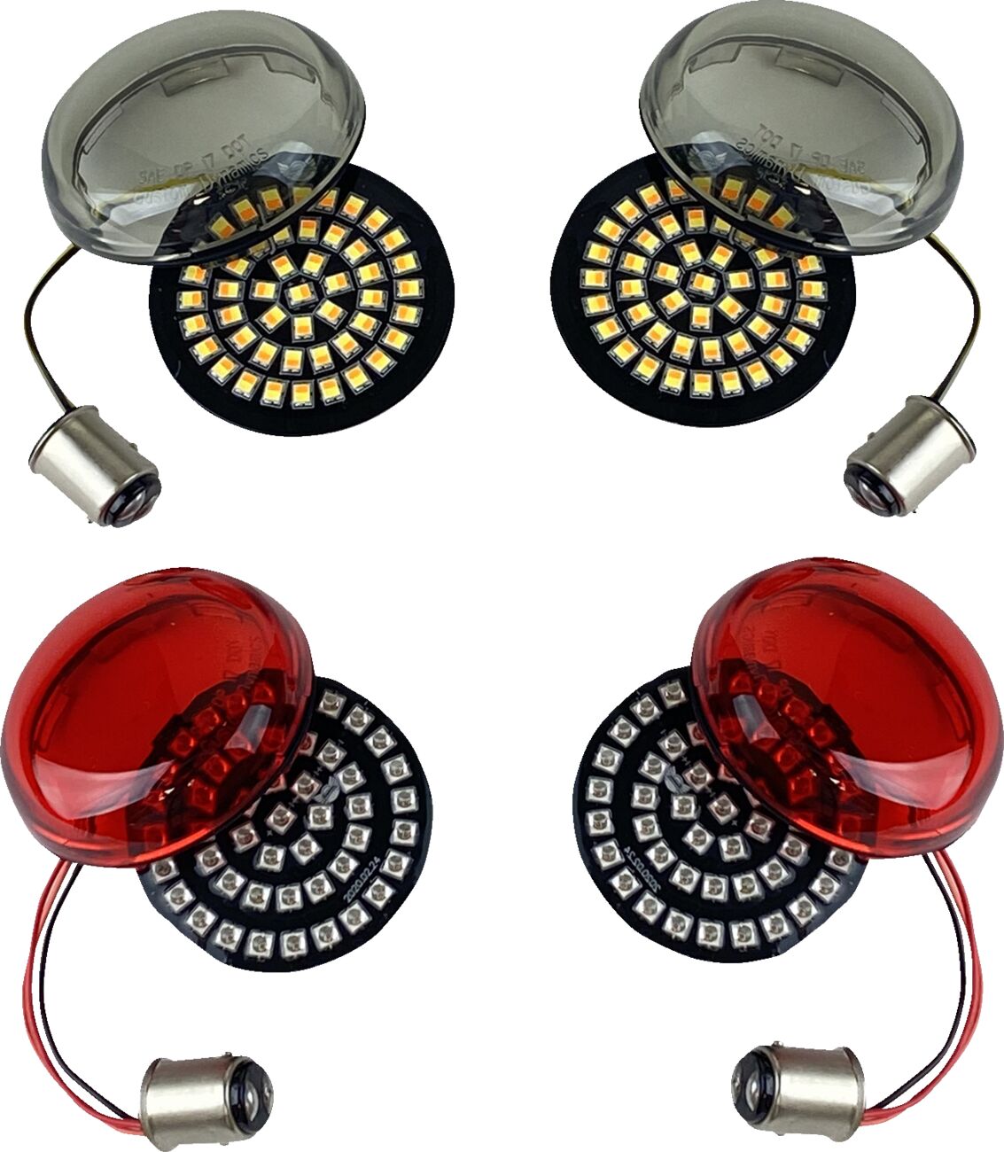 Custom Dynamics Genesis® 4 LED Front & Rear Turn Signal Kit - Touring & Dyna & Sportster & Softail Turn Signals Custom Dynamics
