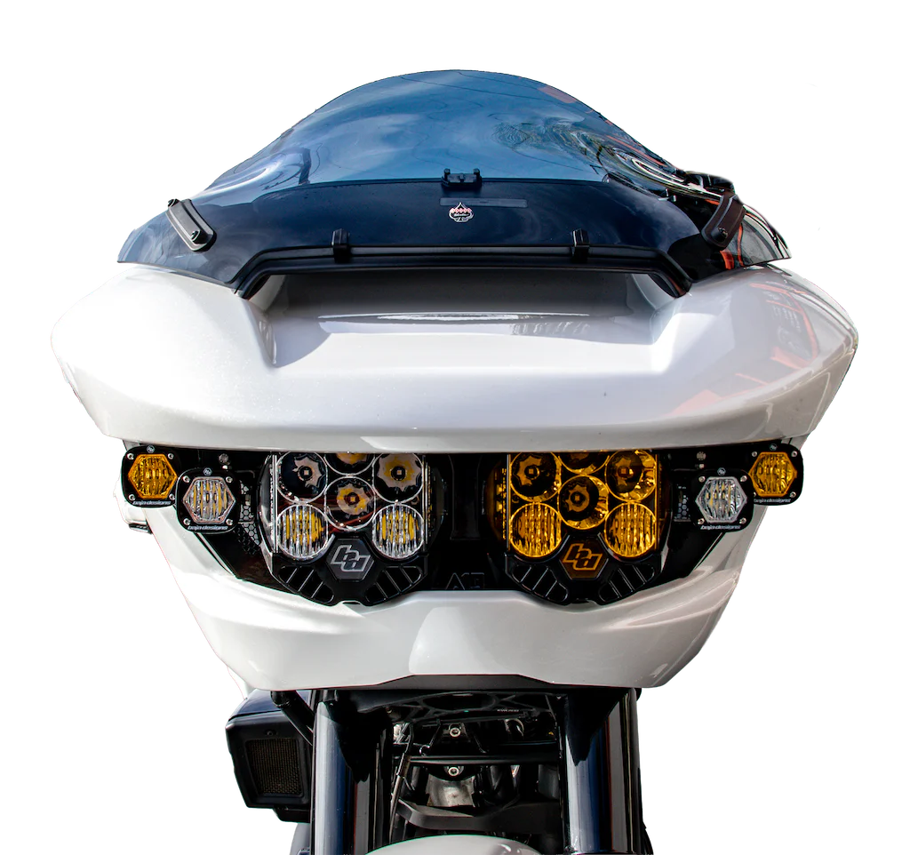 A10 Moto Baja Designs Lp6 Lighting Combo Kit - 23.5+ Road Glide Headlight A10 Moto Clear/Clear (Amber Backlit) 2 pair Amber (Most Common)