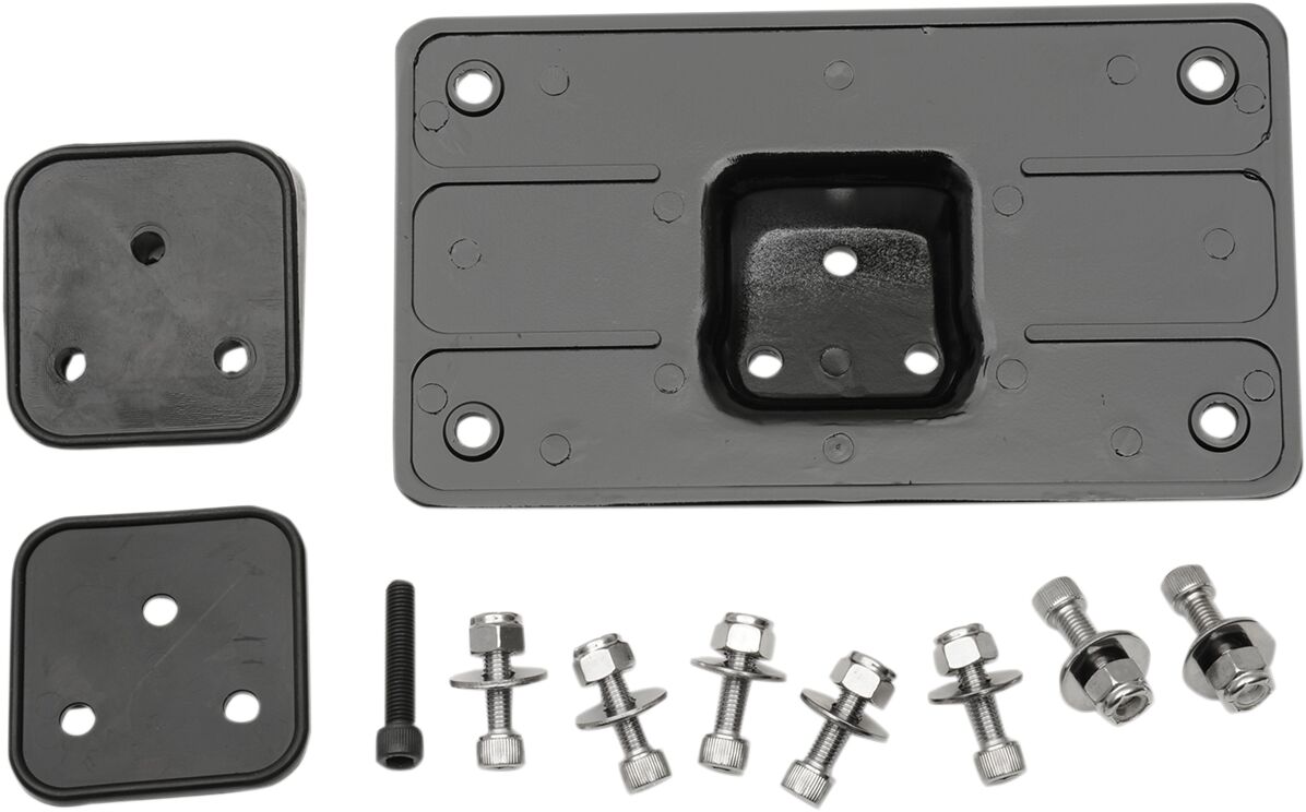 Drag Specialties Mount Lic Plt Fender Blk LICENSE PLATE GROUP Drag Specialties