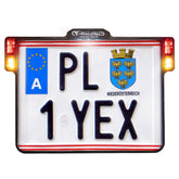 Heinz Bikes All Inn 2.0 Chrome Lic Plate W/Led Light Brk & Rear (A) License Plate Holders Heinz Bikes