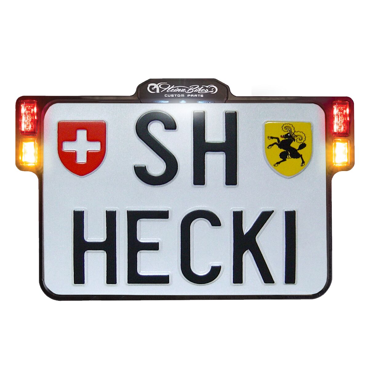 Heinz Bikes All Inn 2.0 Chrome Lic Plate W/Led Light Brk & Rear (Ch) License Plate Holders Heinz Bikes