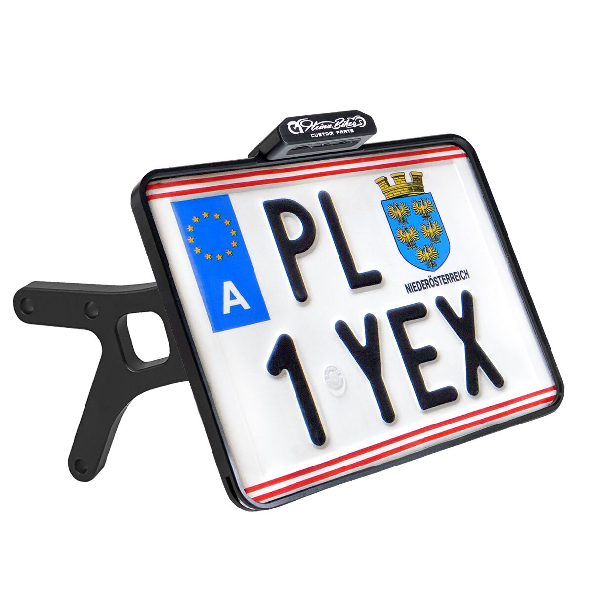 Heinz Bikes Side Mount License Plate Holder W/Tl Alum Chrom (A) (Fxd) License Plate Brackets Heinz Bikes