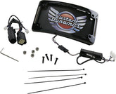 Custom Dynamics Tri- Radius Auxiliary LED License Plate Frame, Black - 14+ Touring License Plate Custom Dynamics