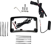 Custom Dynamics Radius License Plate Frame with Auxiliary LEDS, Black - 14-22 Touring License Plate Custom Dynamics