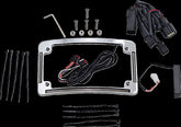 Custom Dynamics Radius License Plate Frame With Auxiliary LEDS, Chrome - 10-13 Touring License Plate Custom Dynamics