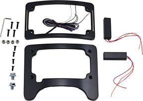 Custom Dynamics Turn Signal Eliminator Kit With Auxiliary LED Plate Frame, Gloss Black - 14+ Touring License Plate Custom Dynamics