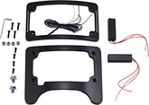 Custom Dynamics Turn Signal Eliminator Kit Tri-Radius Tag & Red Slide LEDs, Gloss Black - 97+ Touring License Plate Custom Dynamics