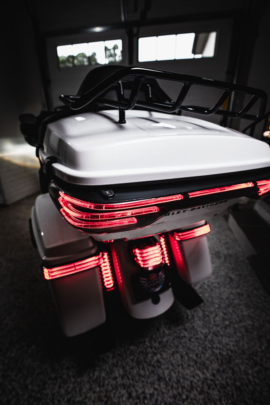 Custom Dynamics License Plate Relocation Mount, Chrome - 14+ Touring License Plate Custom Dynamics