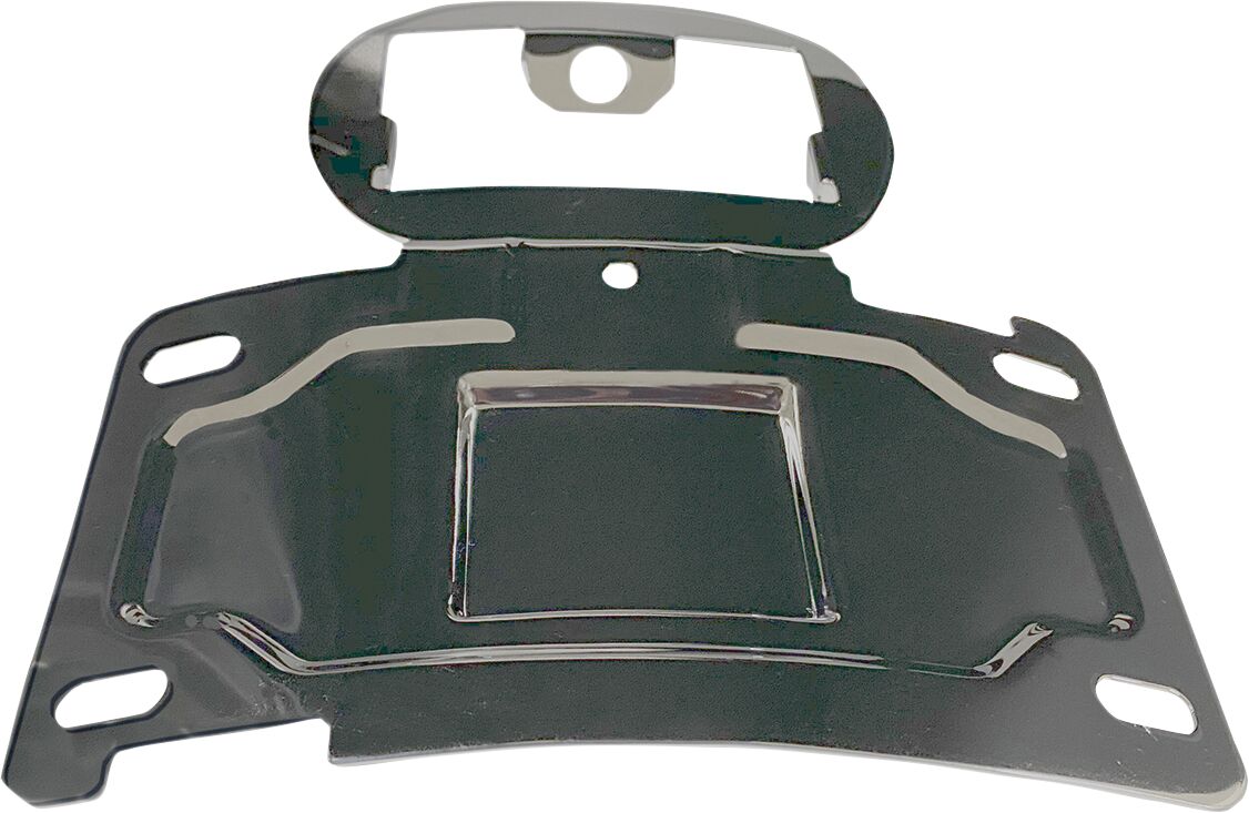 License Plate Relocation Mount, Chrome - 14+ Touring License Plate Custom Dynamics