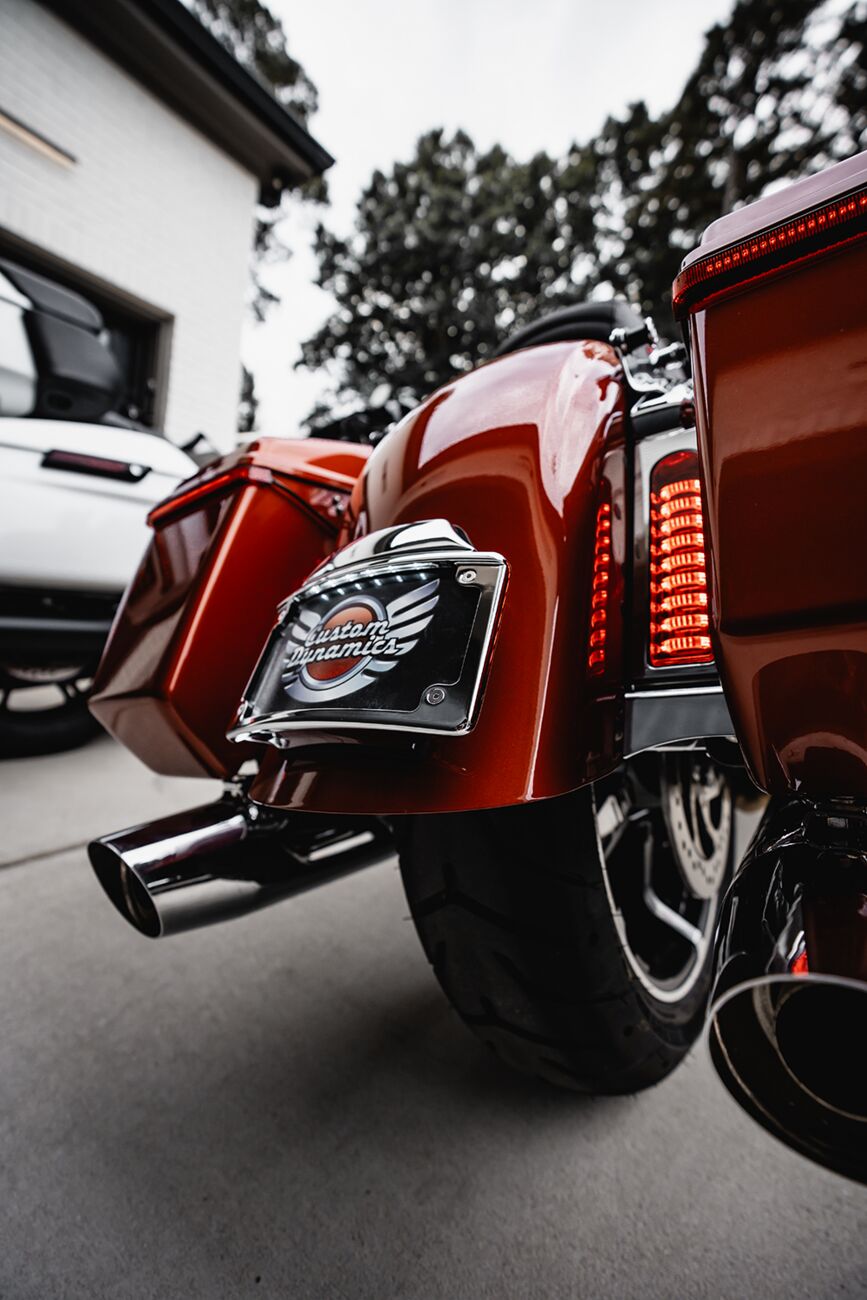 Custom Dynamics Low Profile Mount License Plate, Chrome - 14+ Touring CVO License Plate Custom Dynamics