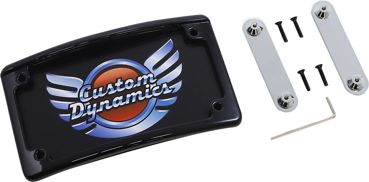 Custom Dynamics Low Profile LED License Plate Frame, Black - 14-22 Touring CVO License Plate Custom Dynamics