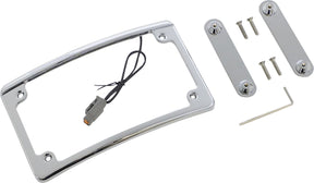 Low Profile LED License Plate Frame, Chrome - 14-22 Touring CVO License Plate Custom Dynamics
