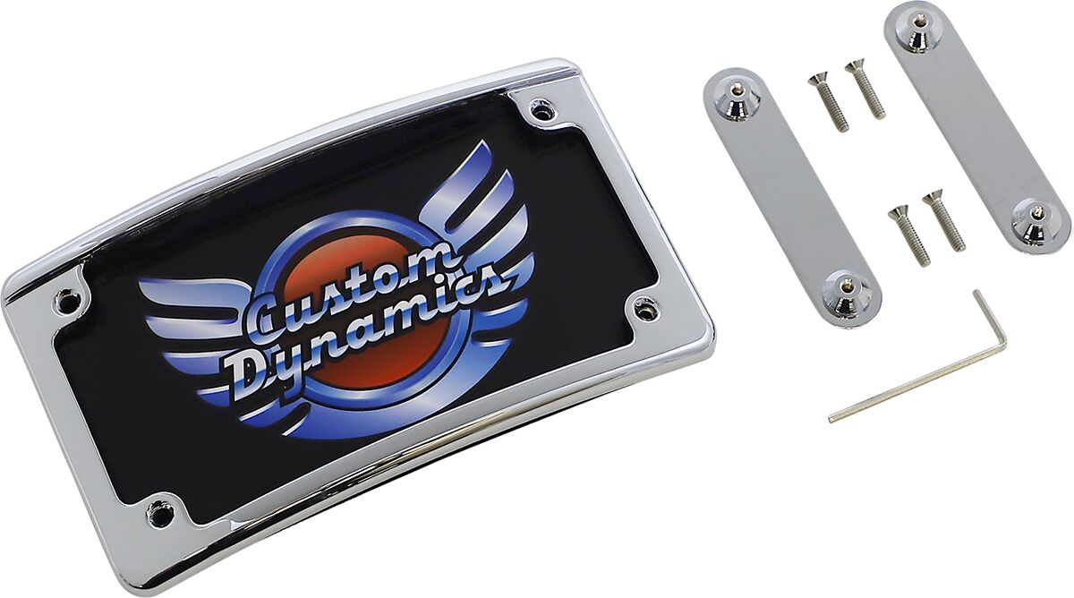 Custom Dynamics Low Profile LED License Plate Frame, Chrome - 14-22 Touring CVO License Plate Custom Dynamics