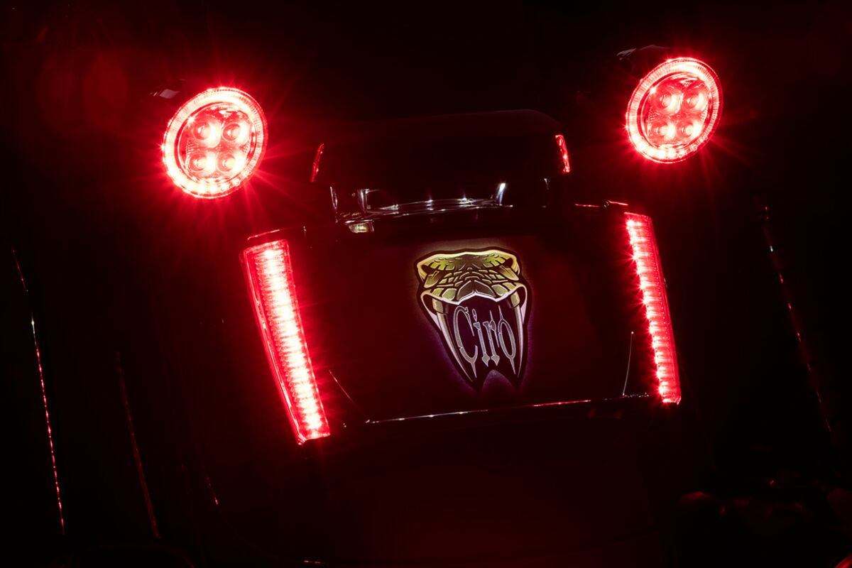 Ciro Frame Lp W/Leds Blk/Red LICENSE PLATE GROUP Ciro