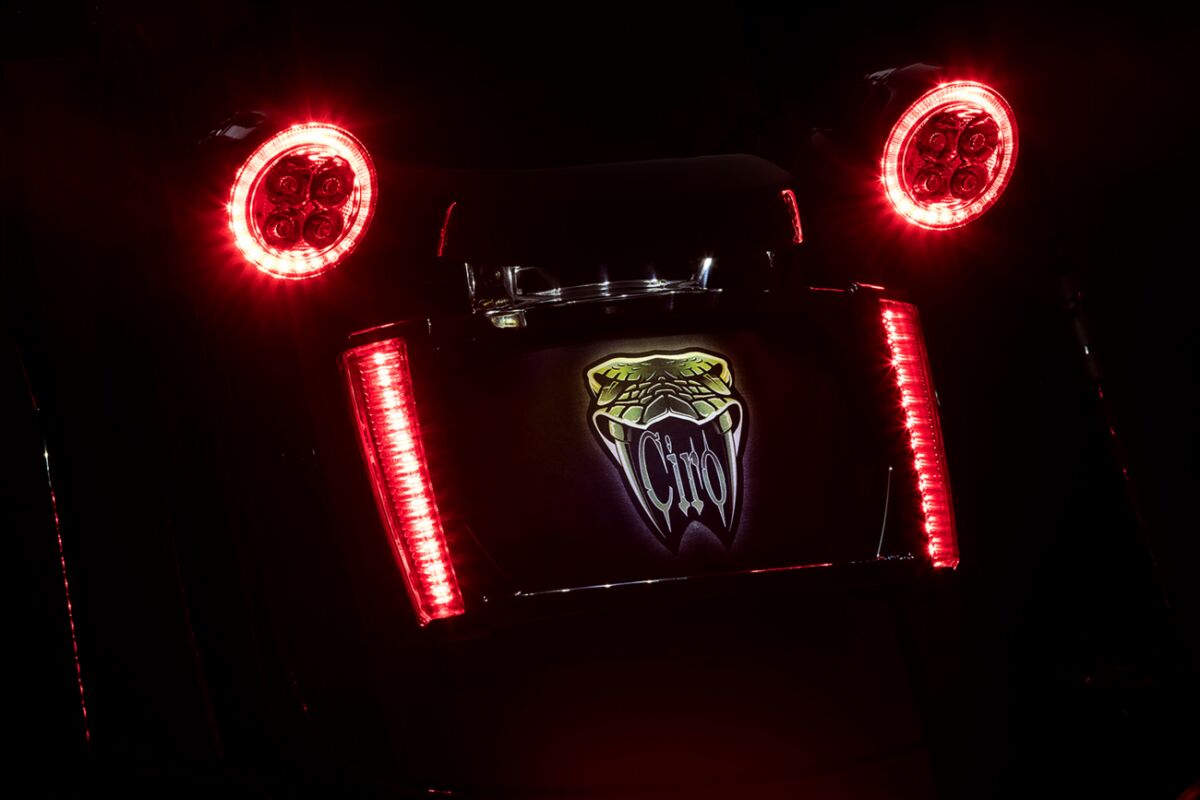 Ciro Frame Lp W/Leds Blk/Red LICENSE PLATE GROUP Ciro