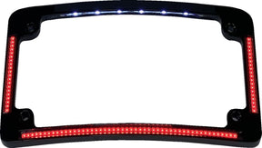 Custom Dynamics Frame Lic W/ Red Led Blk LICENSE PLATE GROUP Custom Dynamics